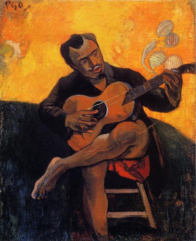 The Guitar Player - Paul Gauguin Painting